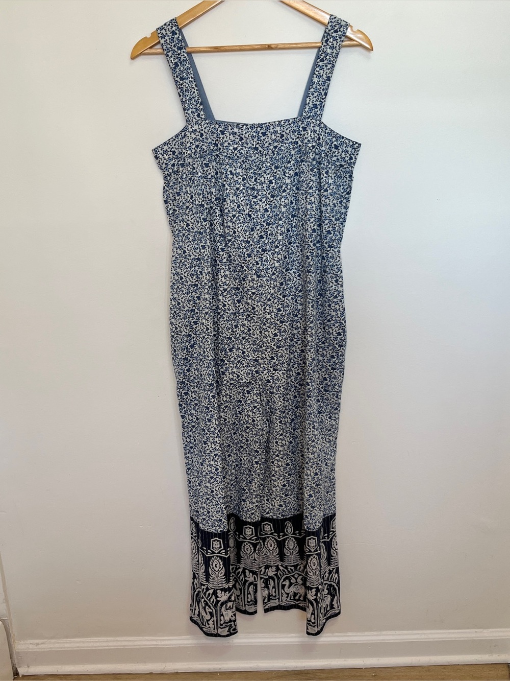 Pink Chicken Aspen Jumpsuit Size Small Blue Pattern